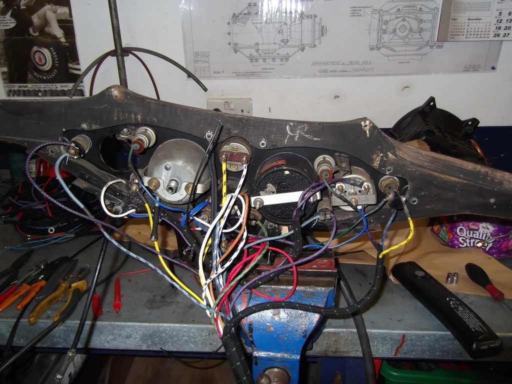 Rover 16 dash - rewired prior to refitting