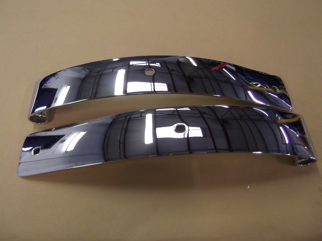 Rear bumpers following re-plating