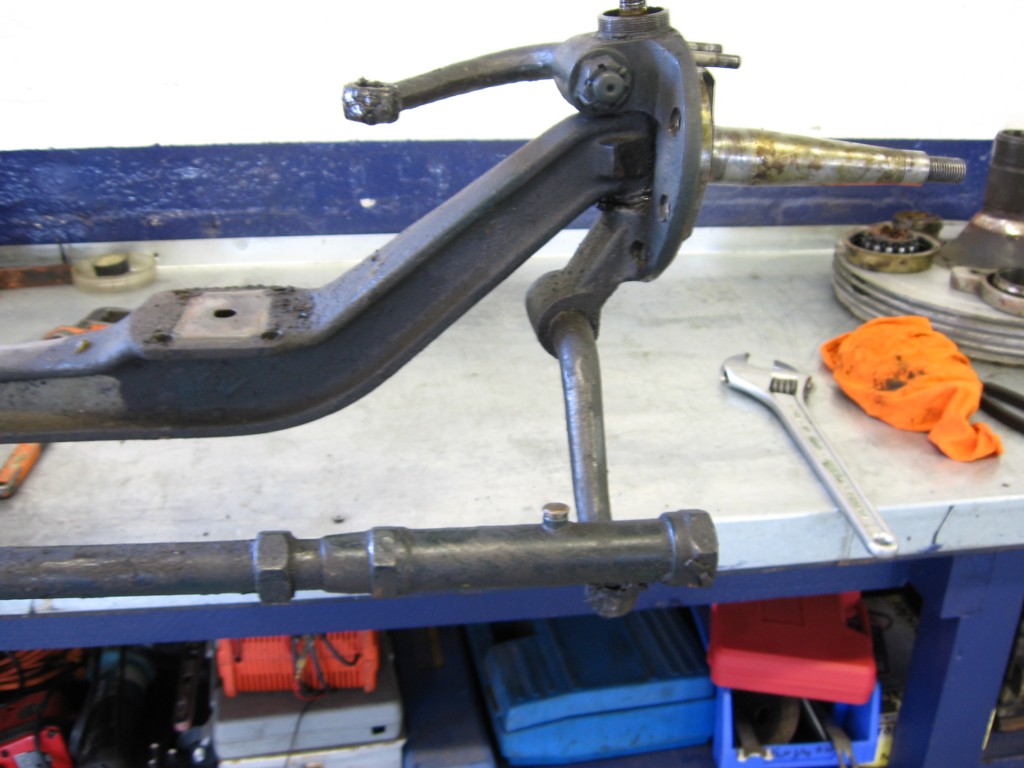 Front axle removed for work