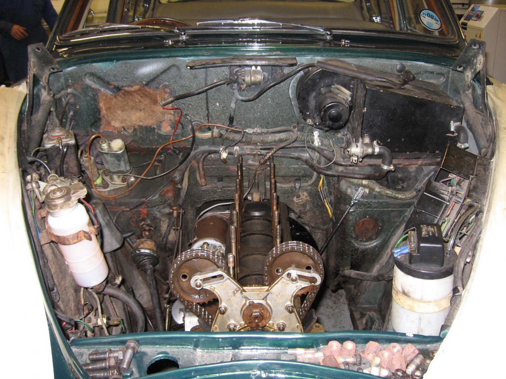 Engine bay, before