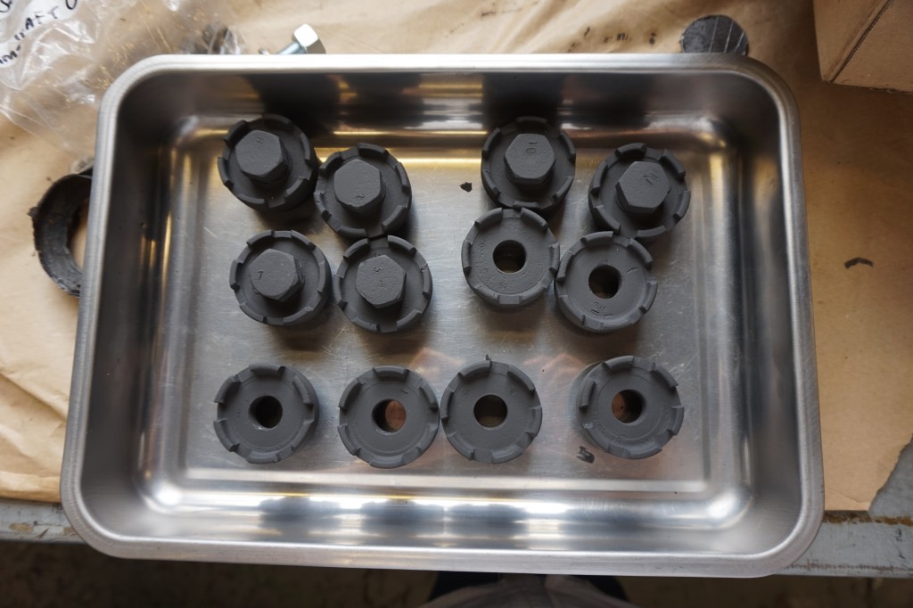 Valve caps ready for refitting
